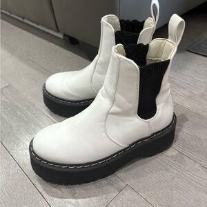 Platform White Ankle Boots